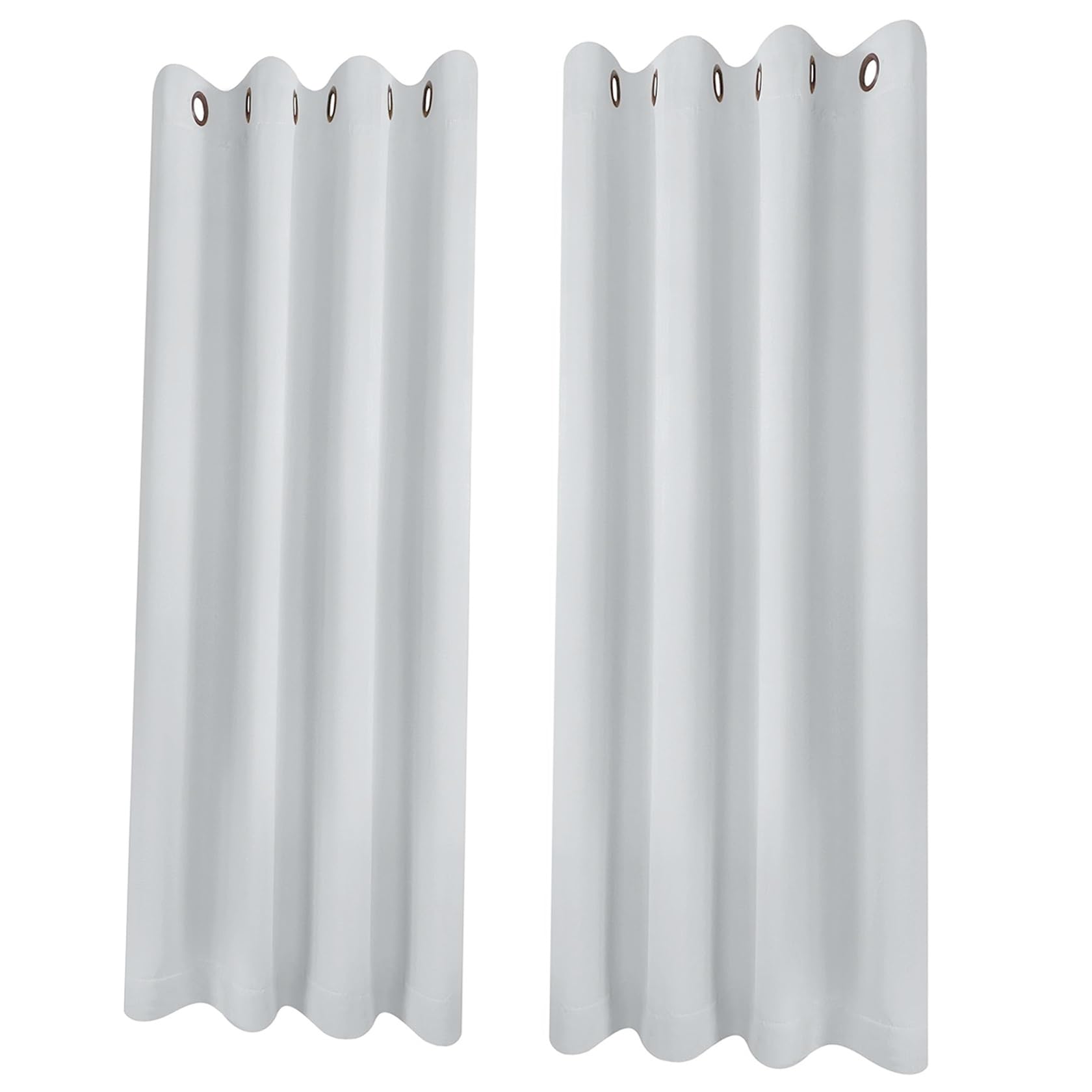 Cortina de Cocina 150 x 80 cm Termicas Aislantes Frio y Calor Cortina Opaca Ventana con Ojales 2 Piezas para La Sala de Estar, Blanco