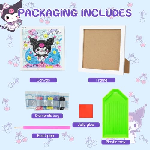 Image of PATPAT Diamond Painting Kit 6.7 Inch Wooden Frame DIY Decor | Kids Craft Activity, Screen-Free Creative Fun, Structured Display Format Desk Decor Appeal