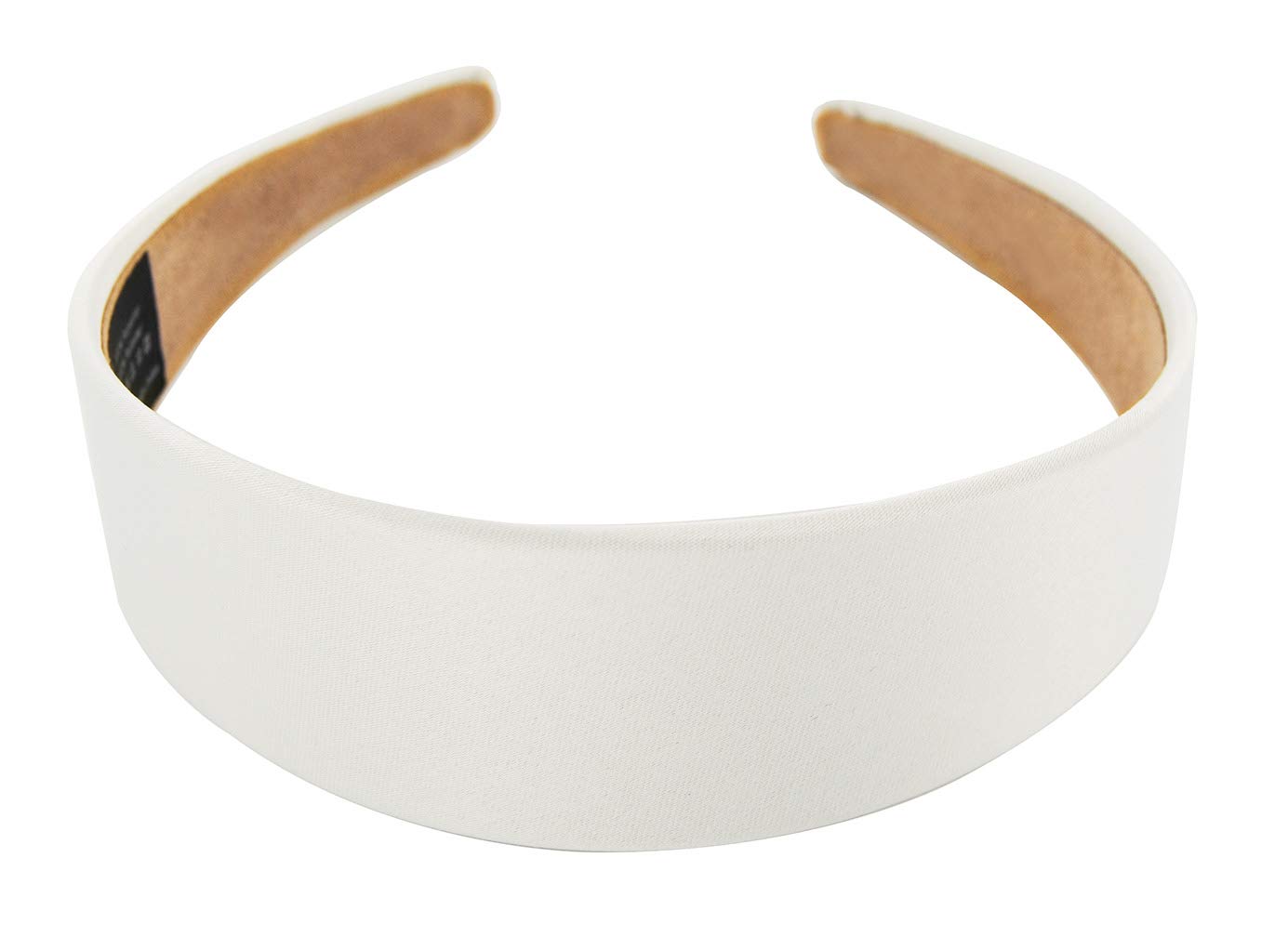 Axy HRK1 Wide Headband with Satin Covered Hairband Vintage Classic Look, White - Image 3