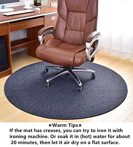 Ncone Office Chair Mat, Round Floor Mat For Home, 39Inch Diameter Low Pile Heavy Duty Non Slip Multi-Purpose Desk Chair Mat Rug For Hardwood Tile Floor Carpets (Grey) #TOP5