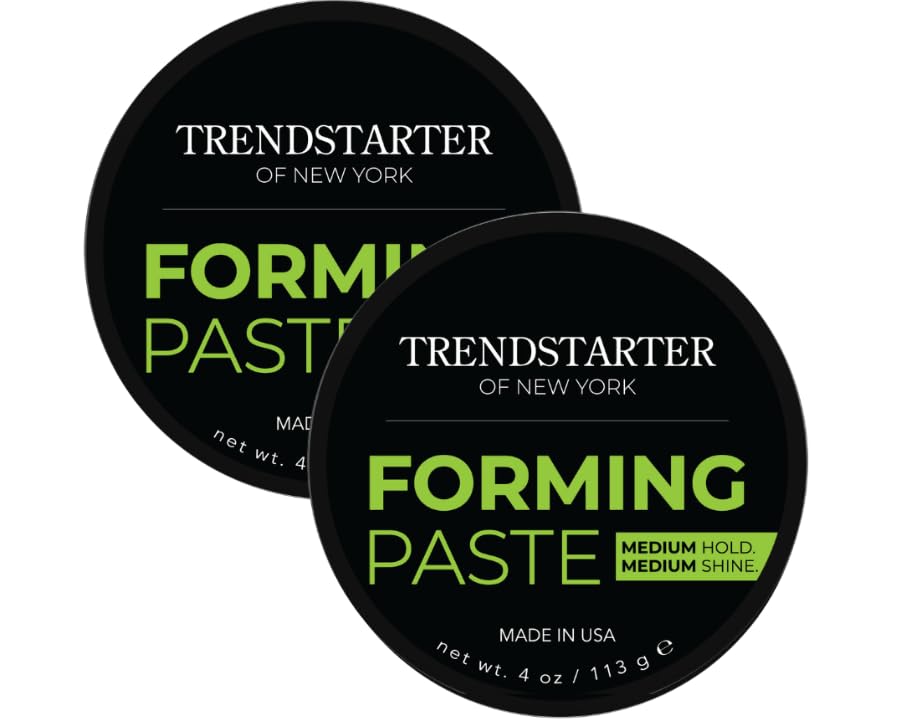 TRENDSTARTER - FORMING PASTE (4oz) (PACK OF 2) - Medium Hold - Medium Shine - Lightweight Water-Based Hair Pomade Cream - Flake-Free Hair Paste for