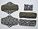5 Pieces Charcoal Bamboo Mama Cloth/Menstrual Pads/Reusable Sanitary Pads (Regular (10 inch), Black Lace)