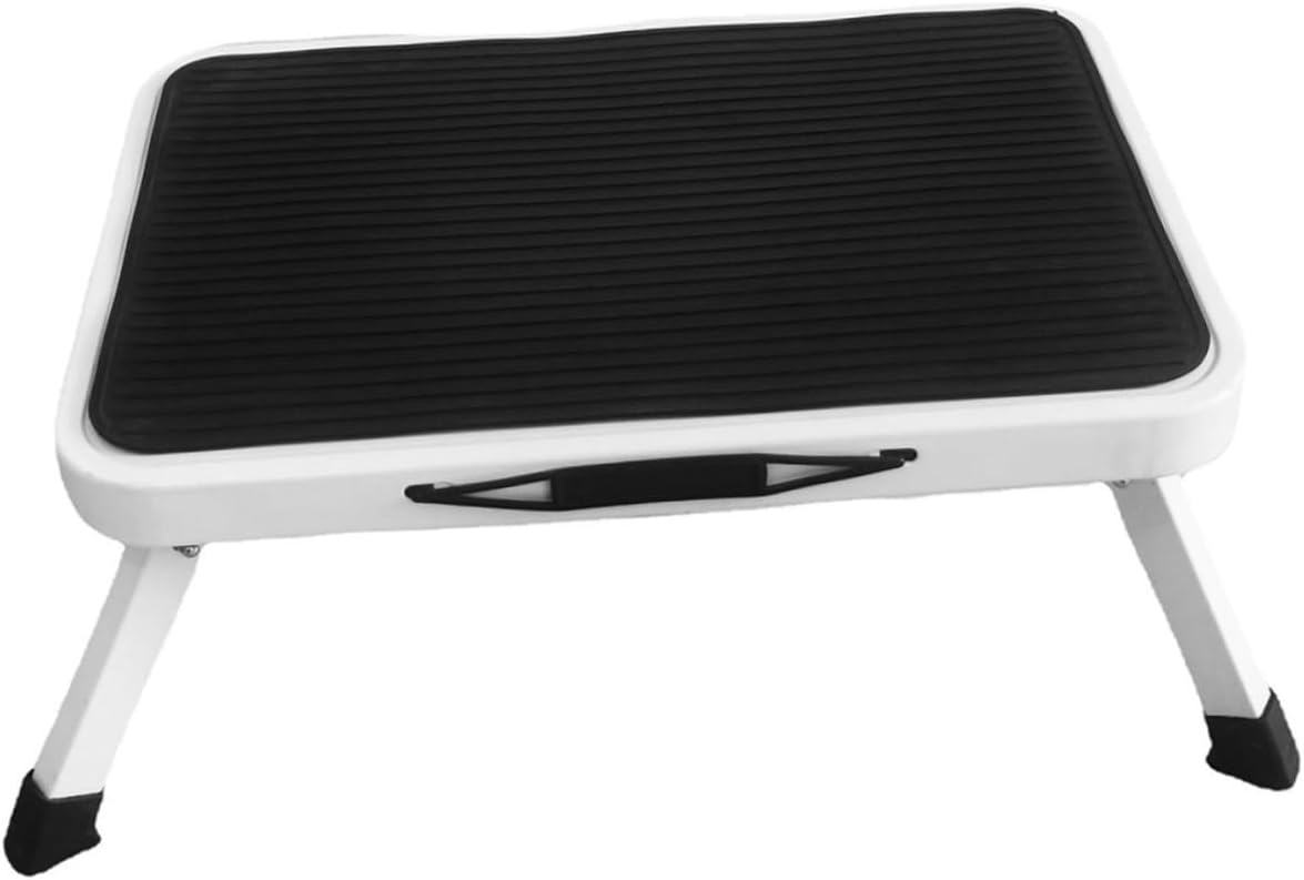 Portable Step Stool Sturdy Metal Construction Non Slip Design Spacious Platform for Adults for Daily Use Kitchen Office Easy to Carry and Store