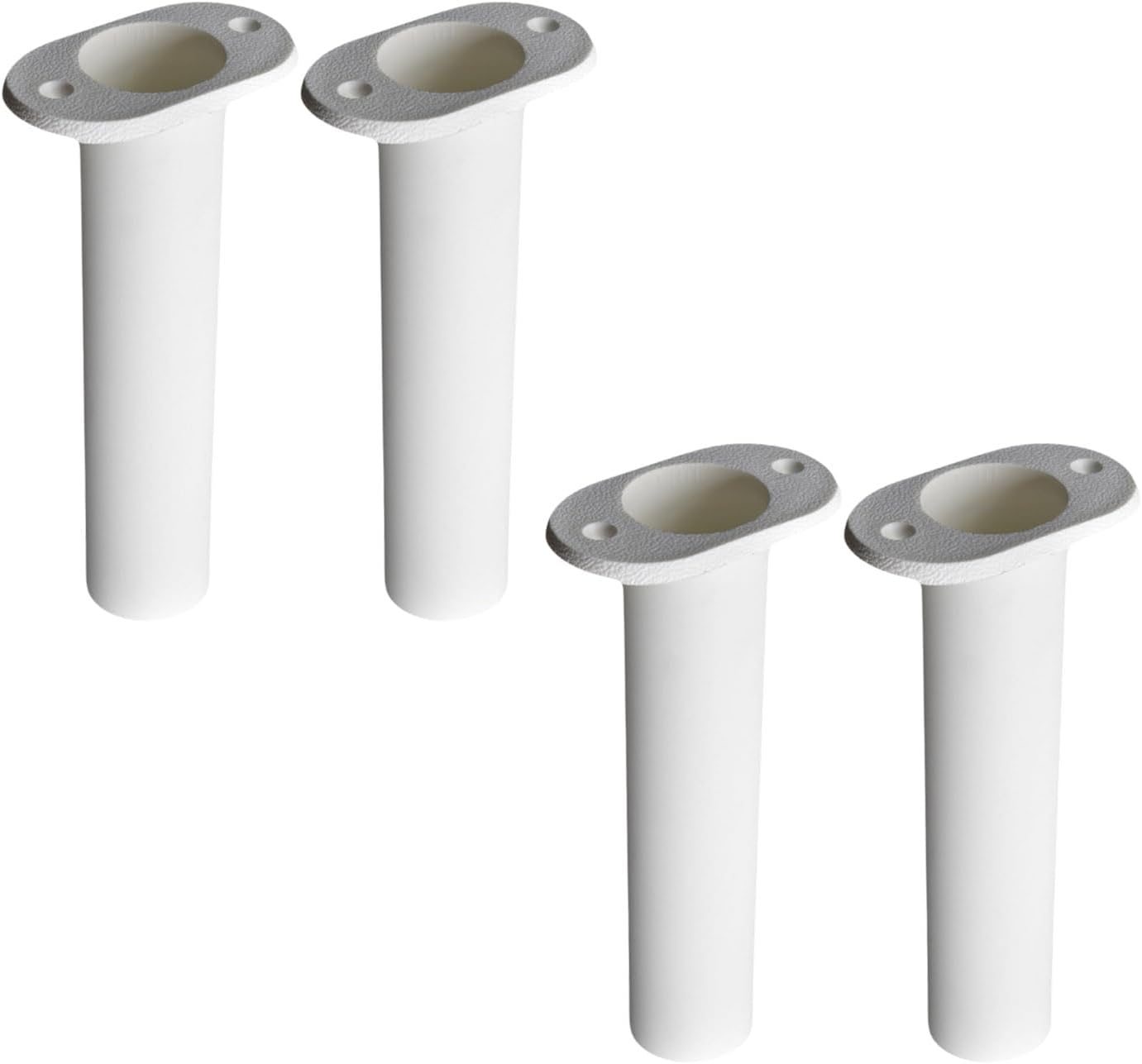 MARINE CITY 90 Degree White ABS Plastic Flush Mount Fishing Rod Holder (8 Inches x 1-1/2 Inches) for Boats – Kayaks – Yachts