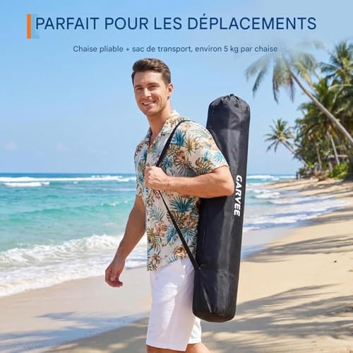 Chaise de camping pliante transport facile extérieur balcon - 5