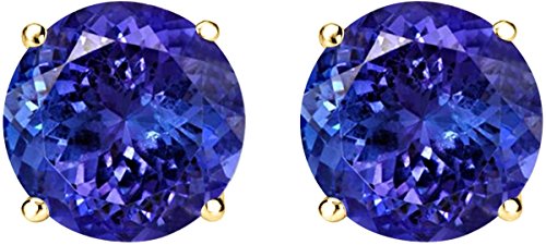 1/2-10 Carat Total Weight Natural Tanzanite Stud Earrings 4 Prong Push Back2