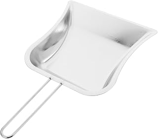 GLEAVI Vintage Metal Dust Pan Handle Heavy Duty Stainless Steel Shovel for Garage and Industrial Cleaning Mini Dustpan for Use Ergonomic Design for Easy Handling