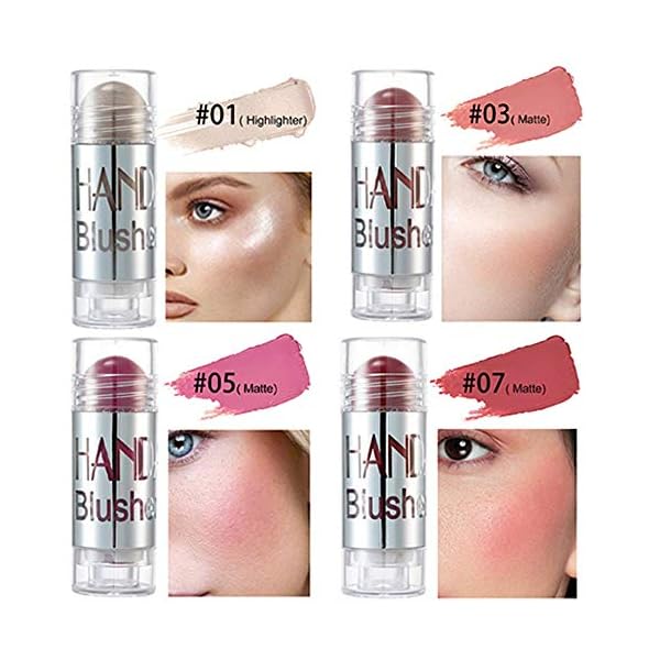 YOUNG VISION Cream Contour Sticks Collection,4 Colors for Face Blush, Bronzer and Highlighter Makeup, Blendable, Lightweight