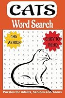 CATS inspired word search book: Book is 6 X 9 inches,110 pages with 55 Puzzles and 495 words with easy-to-read print. B0F5N4BHDS Book Cover