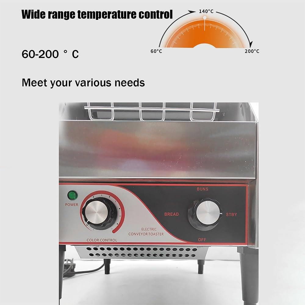 Tostadora de cinta transportadora comercial, tostadora de cinta transportadora para catering, horno tostador automático, máquina de pan eléctrica,150/300/450 piezas/h,para uffets,150
