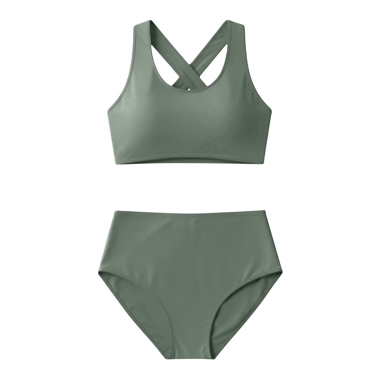 Maillot De Bain Femme 2 Pieces Taille Haute Bikini Push Up Rembourré Gainant Ventre Plat Maillots de Bain Sexy Cache Ventre D'Été Plage Classique Deux Pièce Ensemble Swimwear Beachwear