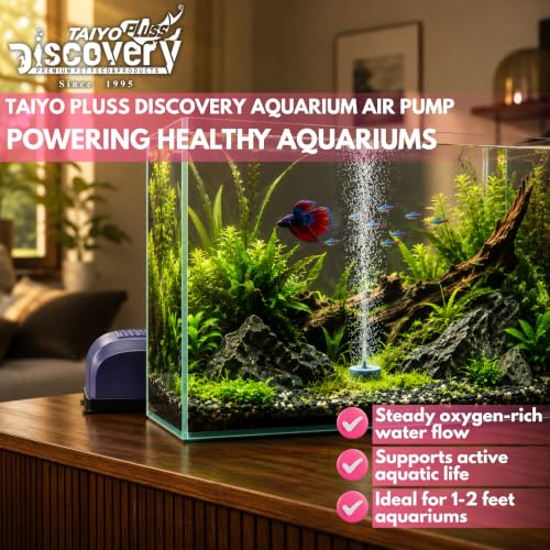 Image of Taiyo Pluss Discovery Aquarium Beginner & Starter Kit | Air Pump + Internal Filter + Siphon Pump + Fish Catching Net + Silicone Tube + Air Stones + Flow Controller | Fish Food + Aquarium Salt Included