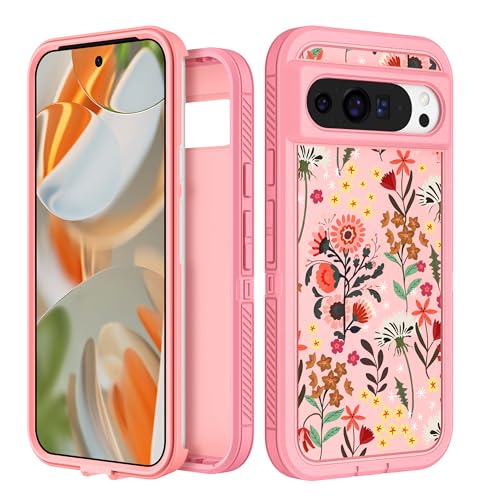Plakill for Google Pixel 9 Pro XL Case Heavy Duty Protective,Yellow Floral - image 1