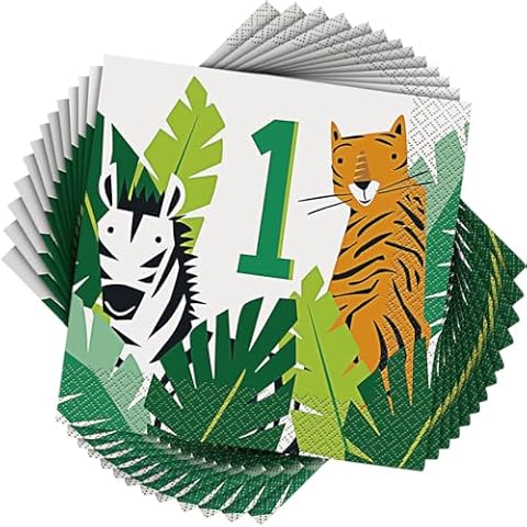 Vibrant Animal Safari Napkins for Kids' Birthdays Cover