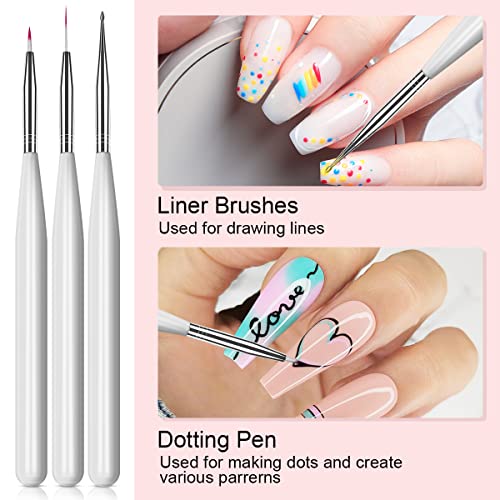 Image of SAVILAND 6 Colors Spider Gel with Nail Art Brushes