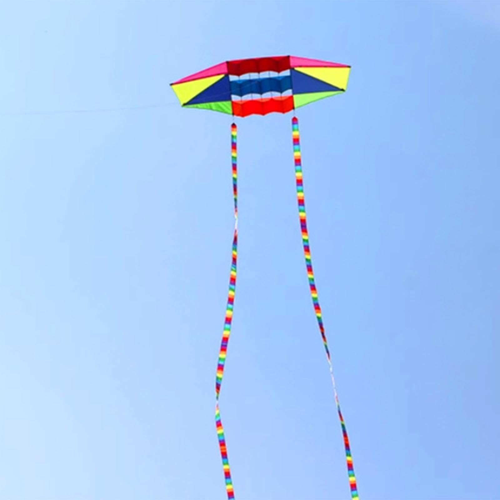 Cometa de Una Línea para Niños y Adultos, 205 cm x 80 cm (80.7" x 31.5"), Gran Envergadura, Colorida, para Playa y Deportes al Aire Libre
