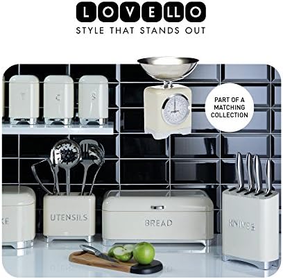 KitchenCraft Lovello Bread Bin, White Bread Bin, Textured Retro Bread Bin, 42 x 22 x 18 cm, White