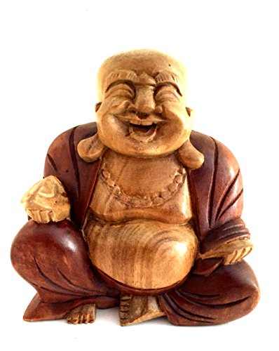 Oma Buddha Statue Solid Wood Carved Happy Buddha Sculpture Laughing Buddha Federal (Tm) Brand #TOP2