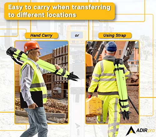 AdirPro Laser Level Tripod - Universal Heavy Duty Survey & Transit Tripod - 5/8" x 11" Thread - Quick Clamp - Aluminum Construction for Lasers & Levels (Green) by AdirPro - Image 8