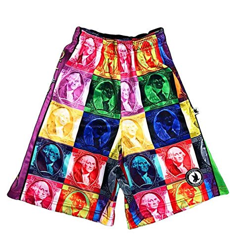 Shorts De Lacrosse Flow Society - Meninos, Cores EUA, Malha Respirável, 2 Bolsos