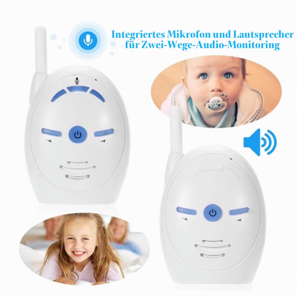 Digital Audio Babyphone mit gegensprechfunktion, Nanny Intercom Surveillance System Unterstützung Zwei Wege Audio, Hohe Empfindlichkeit Sicherheitsalarm für Zuhause/Baby/Haustier (EU)