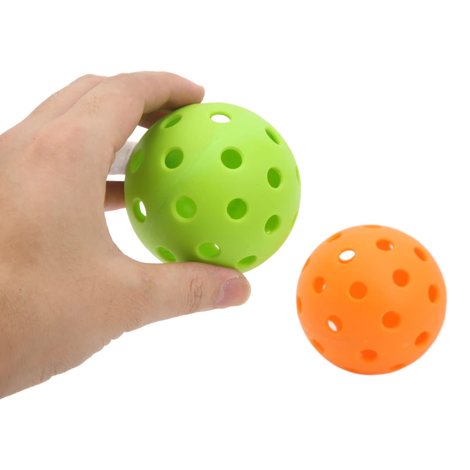 Lot De 4 Balles De Pickleball D'extérieur à 40 Trous – Roses, Jaune, Orange, Vert, 26 G, 7,36 Cm, En TPE, Conformes Officielles