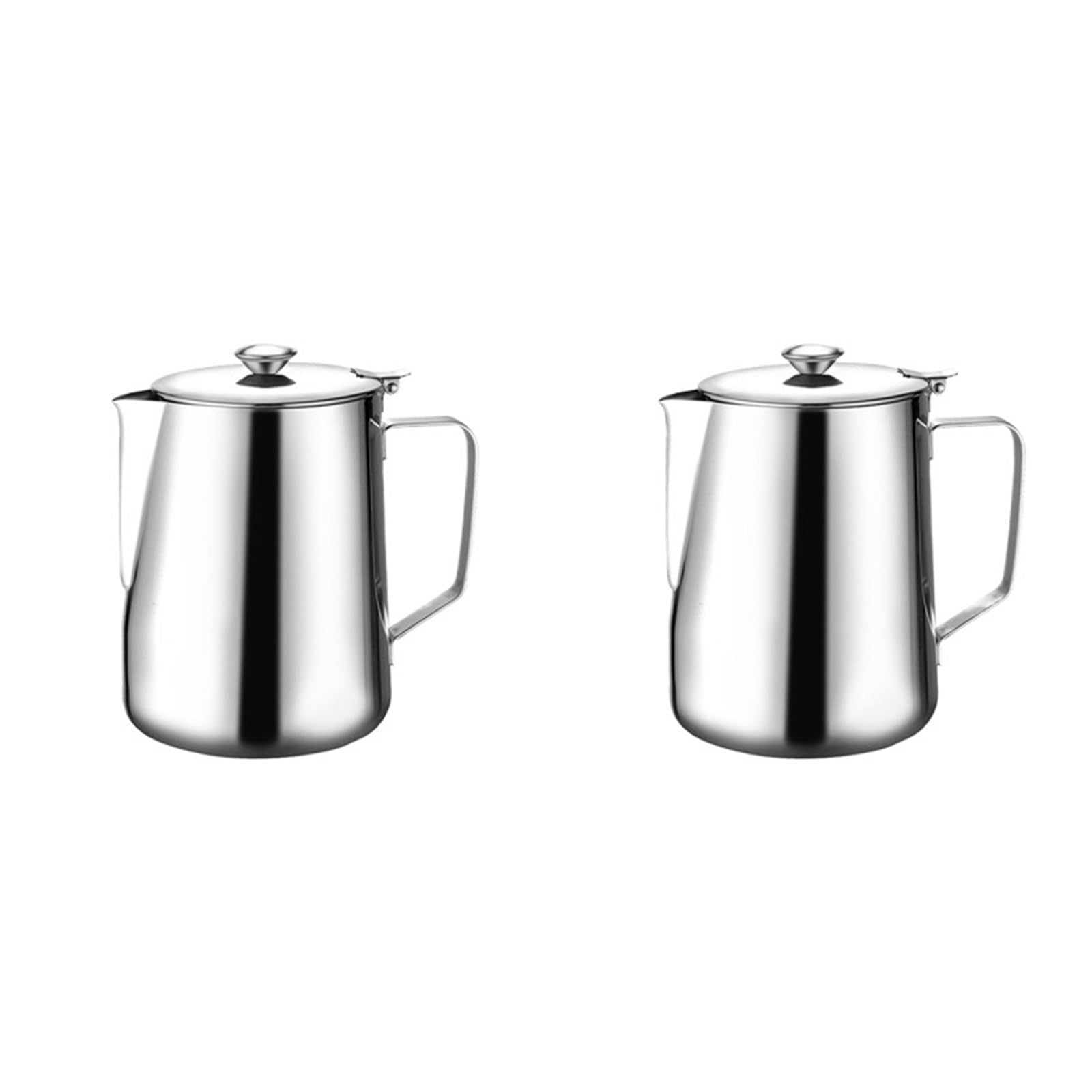 Jarra de espuma leche acero inoxidable, 2 uds., 350Ml, con tapa, taza for crema y café, jarra for espumar Para Espumar