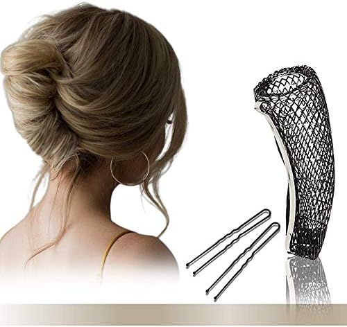 Sanas Fully French Twist Hair Styling Clip 1Pc French Hair Style Tool And Accessories For Bun, Net Material For Women, Professional Hair Styling French Roll Clip, Juda, Bun Kit 1Pc - Black