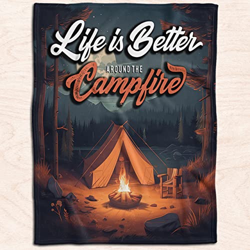 Personalized Camping Blankets For Cold Weather - Soft Lightweight Camping Blanket For Travel Outdoor Camping Flannel Blanket Full Size Camping Blanket Warm Blanket For Camping Size 40X50 & 20X30 #TOP2