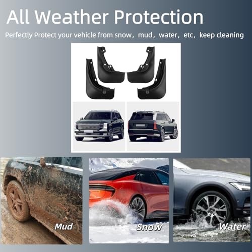 Image of No Drill Mud Flaps Compatible with Hyundai Palisade 2026(Only for Calligraphy), OEM Style Textured Black Custom Fit All Weather Exterior Accessories(4PCS)
