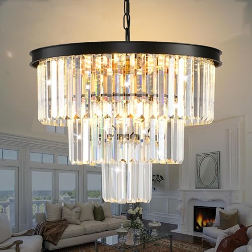 Modern Crystal Chandelier 3-Tier Luxury Ceiling Light Fixture - 2...