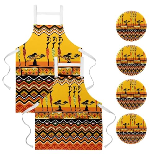Tablier de serveuse pour restaurant et bistrot au style africain unique