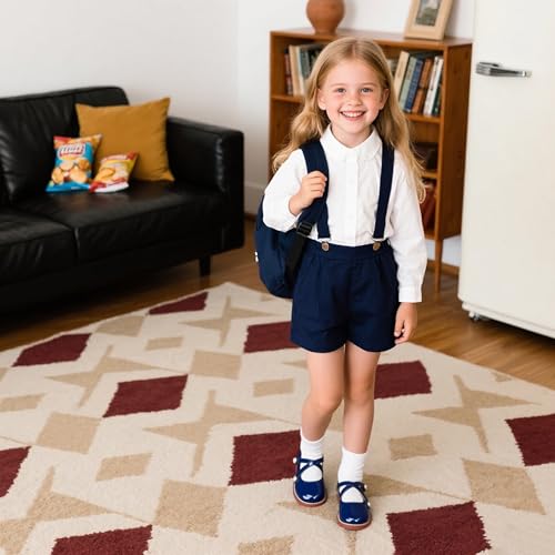 Image of Flaryzone Toddler Little Girl Mary Jane School Uniform Oxfords Flat Dress Shoes