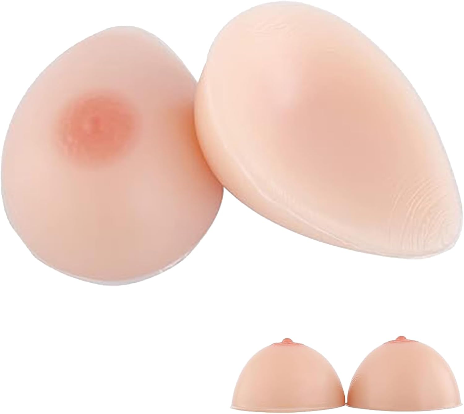 Nude,2400g/Pair(G Cup), 300-6000g/pair AAA-KK Cup Silicone Breast Forms Self-Adhesive Fake Breasts Bra Pad Enhancer for Transgender Crossdresser Prosthesis Mastectomy