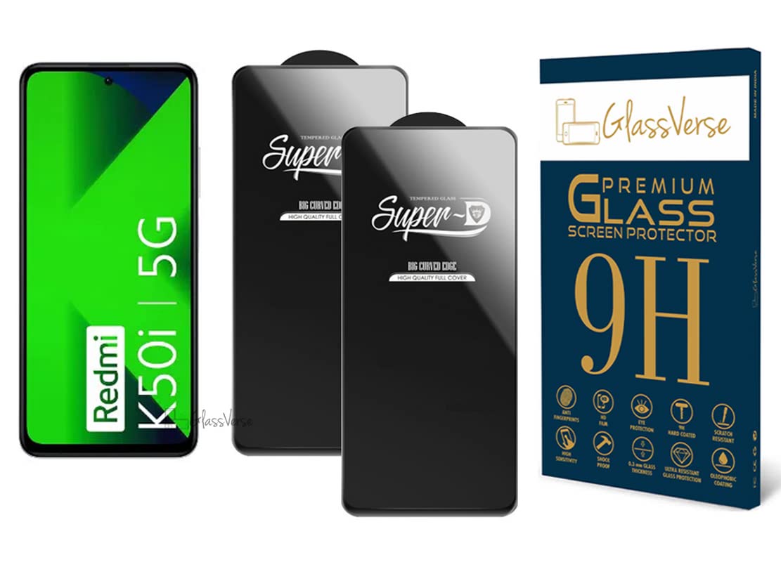 GlassVerse SuperD Oleophobic Tempered Glass For Redmi K50i 5G (Pack Of 2) with Free Installation Kit. Full screen Coverage. Free Replacement If Received Damaged - 6.6 inch (B0BR5F46ZK) Amazon Price History, Amazon Price Tracker