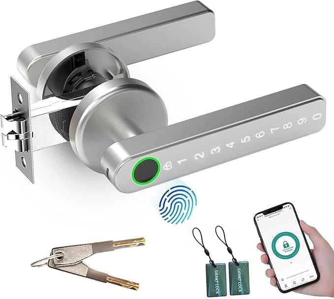 Smart Door Lock - 5 in 1 Fingerprint Door Lock,Zinc Alloy, with A...