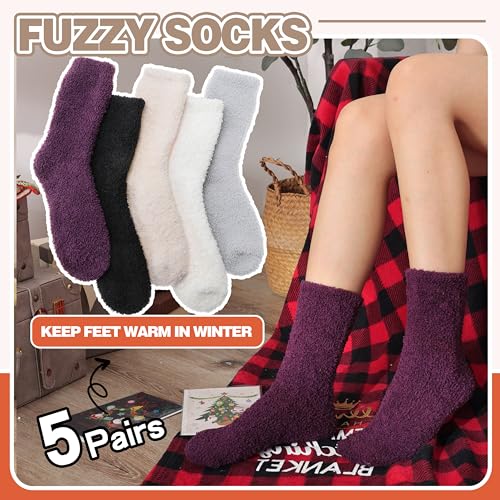 Fuzzy Socks Fluffy Thick Warm Winter Soft Cozy Plush Sleep Home Fleece Cabin Soft House Socks for Women Men2