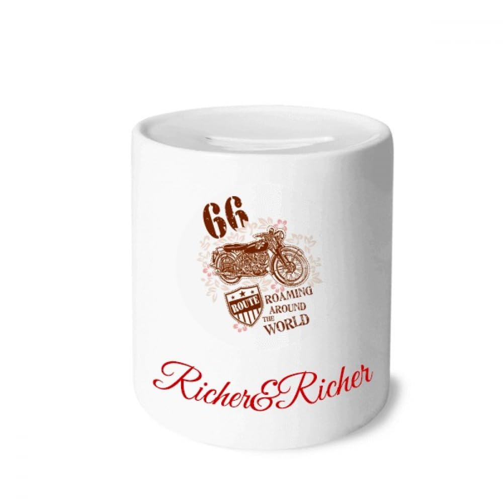 Tirelire moto fleur texte illustration riche idée cadeau idéal