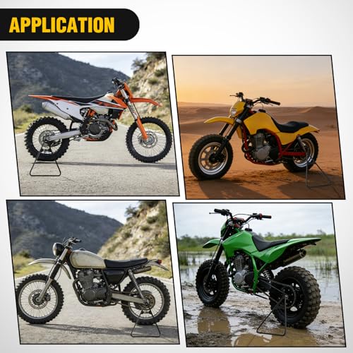 Image of Nilight Universal Motorcycle Dirt Bike Triangle Side Stand | Kickstand Holder for 80-500cc Supermoto Motocross Enduro Pit Bike Black