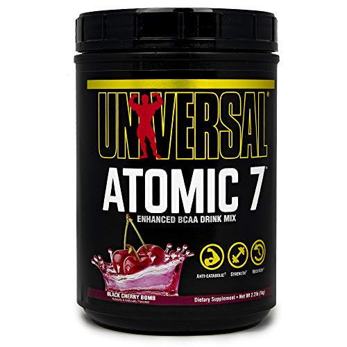 Universal Nutrition - Atomic 7 Enhanced BCAA Supplement - 8g BCAA with 2g Glutamine, 1g Citrulline Malate, 500mg L-Taurine - Black Cherry Bomb - 70 Servings