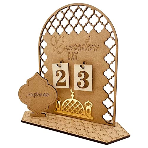 Décorations De Calendrier De L'Avent Ramadan En Bois, Décorations De Fête Du Ramadan Moubarak Calendrier Du Compte À Rebours En Bois, Calendrier Pour Les Décorations Musulmanes Du Ramadan Party Cover