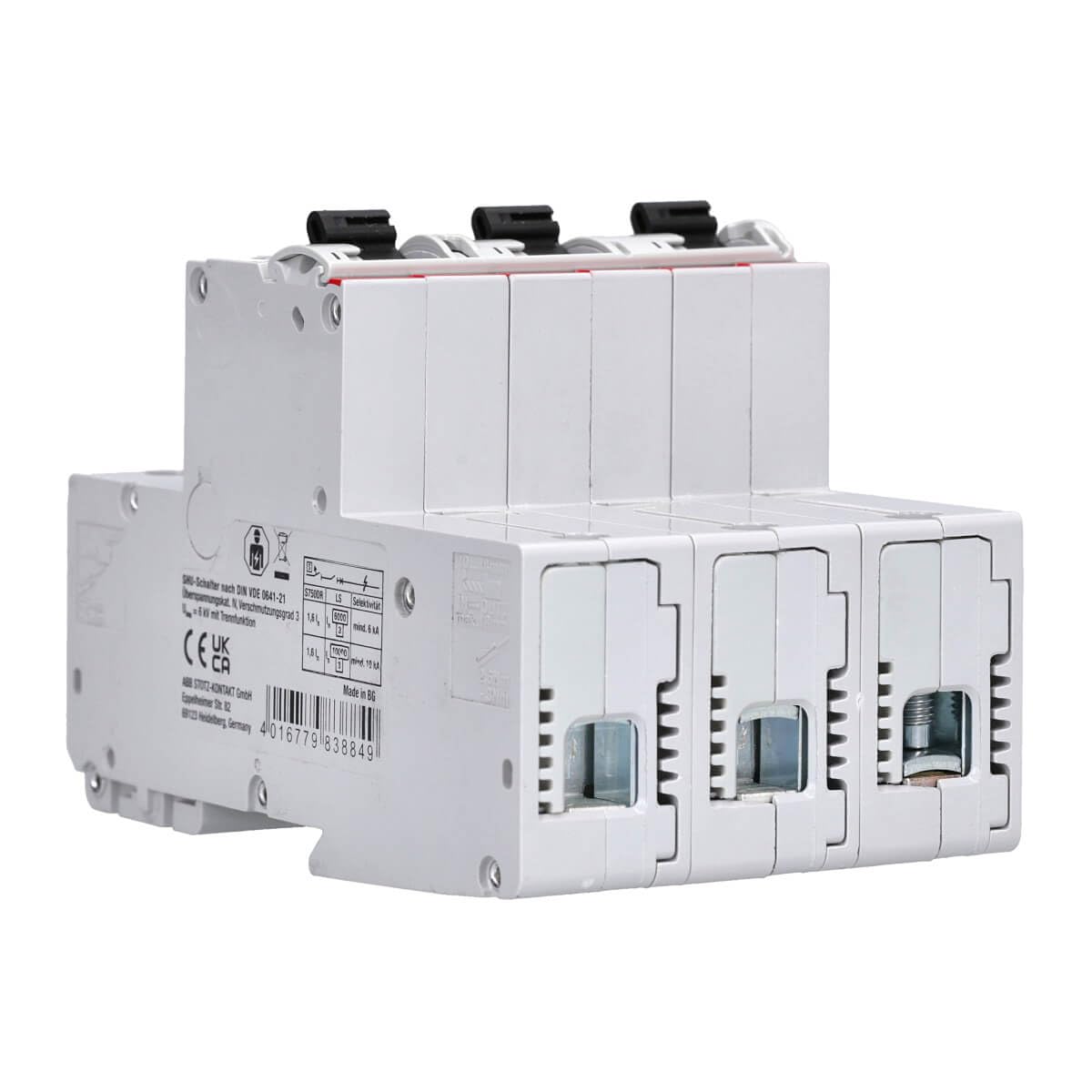 ABB S751/3DR-E35 SLS-Schalter 35A 3-polig selektiver Haupt-Sicherungsautomat E-Charakteristik 25kA Hutschiene S750DR-Serie