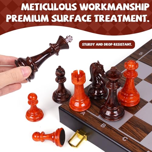 Juego de Ajedrez Profesional con Tablero Plegable de 17" miniatura 2