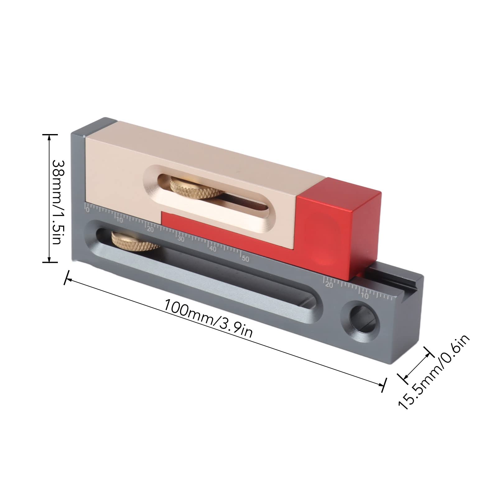 Table De Scie Ajusteur De Fente Mortaise Et Tenon Outil Mobile De Mesure De La Longueur Du Bloc De Compensation Table De Compensation De L'Outil De Menuiserie, Alliage D'aluminium Menuiserie Mortaise
