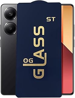 شاشة حماية كاملة من الزجاج المقوى بإطار أسود متوافقة مع موبايل شاومي ريدمي 13 برو (لـ N13Pro)