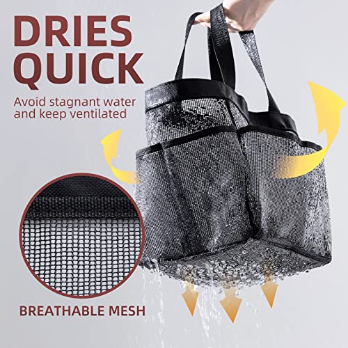 Taili Mesh Shower Caddy Portable With Hook, Hanging Shower Tote Bag Double Handles, Toiletry Bags For College Dorm Room Essentials Camp Gym Bathroom #TOP4