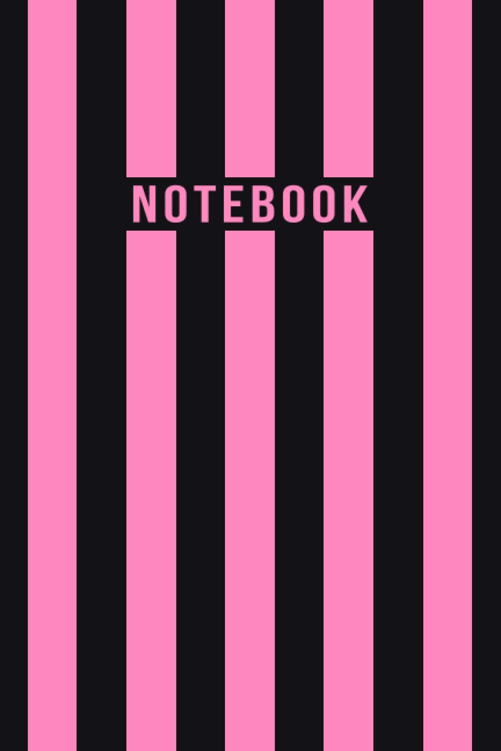 Notebook: Elegant Pink and Black Striped Journal - Lined Journal & Diary for Writing and Taking Notes
