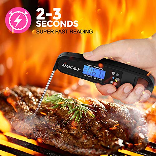 [Upgraded 2020 Version] Gekrtek Digital Meat Thermometer for Grill and Cooking, 2S Best Super Fast Instant Read Waterproof Kitchen Thermometer Probe for Food, Candy, Liquids, oil, Grilling - Thumbnail 4