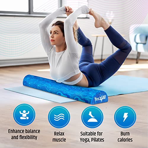 Yes4All Medium-Density EVA Foam Roller for Physical Therapy Half Yoga Back Roller for Muscle Massage, Back Pain Relief - Image 5