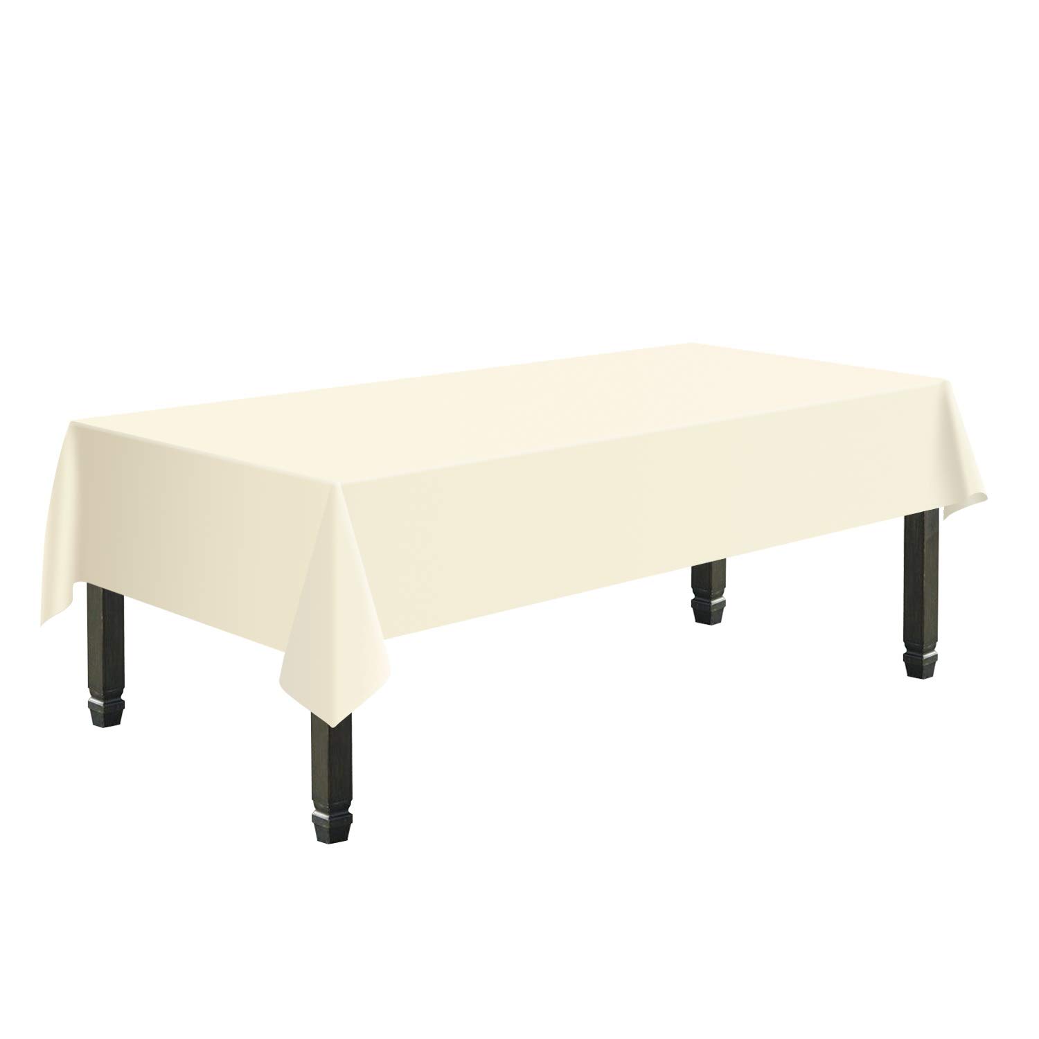 Alexandra's Linen 60" 102" Regtangular Polyester Tablecloth for Wedding, Party, Events, Banquet, Buffet- Ivory